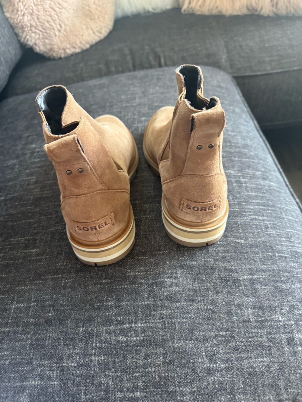 Sorel Women's Tan Suede Pull-On Ankle Booties